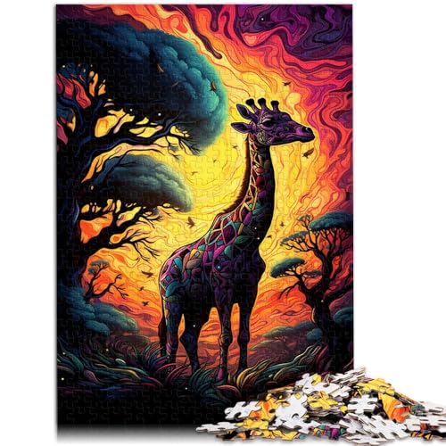 Puzzle 1000 Teile für Erwachsene Bunte Giraffe Denkspiel Lernspiel zum Geburtstag Weihnachten für Teenager ab 14 Jahren 26x38cm von BBVNFLIR