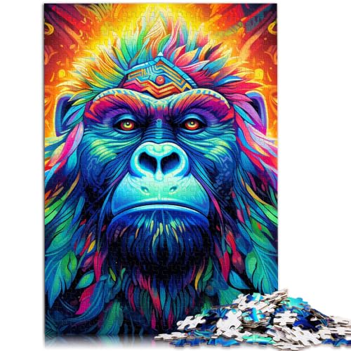 Puzzle 1000 Teile für Erwachsene Bunte Gorillas Lernpuzzle Lernspiel für Geburtstag Weihnachten 50x75cm von BBVNFLIR