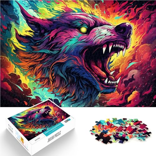 Puzzle 1000 Teile für Erwachsene Bunter Sternenwolf lustige Spiele Lernspiel für Geburtstag Weihnachten für Teenager ab 14 Jahren 26x38cm Puzzle 1000 Teile für Erwachsene Bunter Sternenwolf lustige Spiele Lernspiel für Geburtstag Weihnachten für Teenager ab 14 Jahren 26x38cm von BBVNFLIR