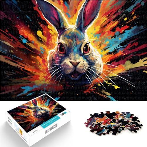 Puzzle 1000 Teile für Erwachsene Buntes Kaninchen Puzzle Lernspiele ganze Familie 26x38cm von BBVNFLIR