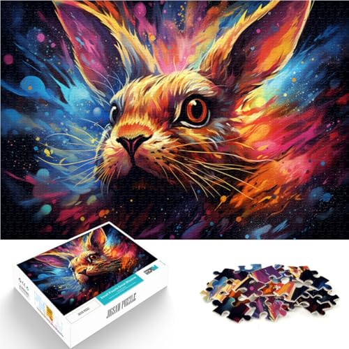 Puzzle 1000 Teile für Erwachsene Buntes Kaninchen-Puzzle ganze Familie für Teenager ab 14 Jahren 26x38cm von BBVNFLIR