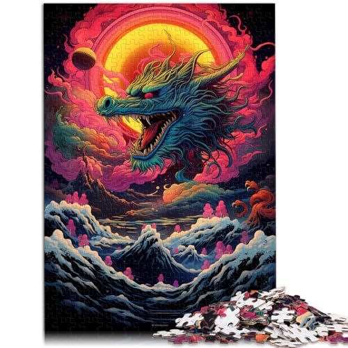 Puzzle 1000 Teile für Erwachsene Chinesischer Drache über Regenbogen Geburtstagsgeschenk für Teenager ab 14 Jahren 50x75cm von BBVNFLIR