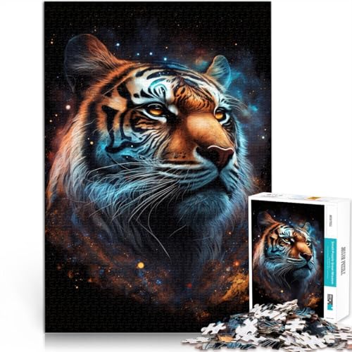 Puzzle 1000 Teile für Erwachsene Cosmic Animal Tiger Puzzle Lernspiele ganze Familie 50x75cm von BBVNFLIR