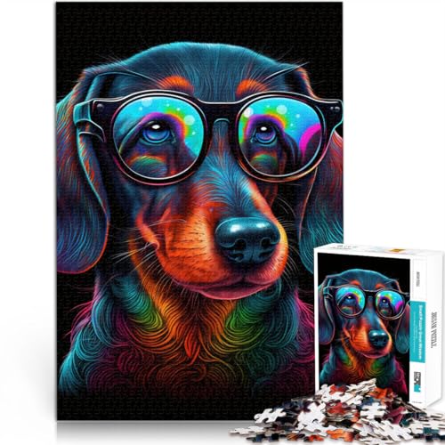 Puzzle 1000 Teile für Erwachsene Cosmic Chihuahua Brille Spielspielzeug Gehirnintelligenz Herausforderung süchtig machendes Spielzeug 26x38cm von BBVNFLIR