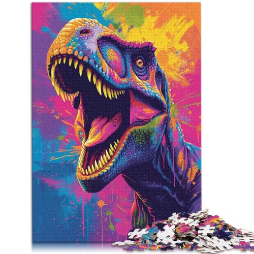 Puzzle 1000 Teile für Erwachsene Dinosaurier-Kunstpuzzle Lernspiele ganze Familie für Teenager ab 14 Jahren 26x38cm von BBVNFLIR
