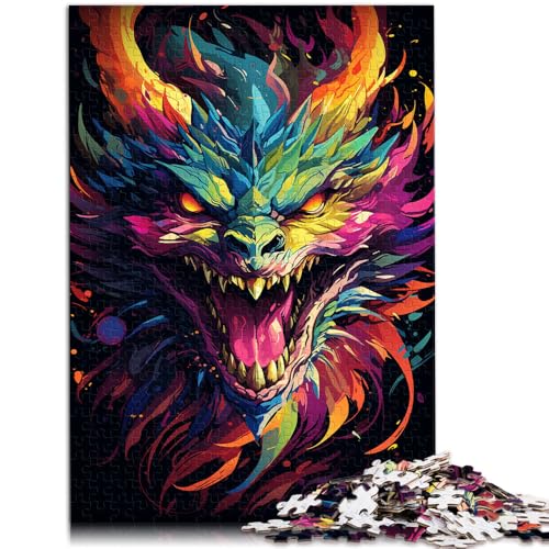 Puzzle 1000 Teile für Erwachsene Drachenflammen Lernspiel Herausforderungsspielzeug ganze Familie 26x38cm von BBVNFLIR