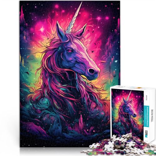 Puzzle 1000 Teile für Erwachsene Einhorn-Denkspiel Helfen Sie dem Gehirn süchtig machende Spielzeuge zu trainieren um Geduld zu fördern 26x38cm von BBVNFLIR