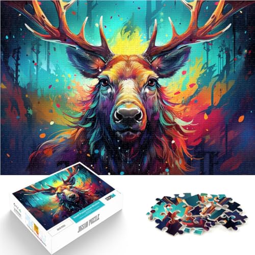 Puzzle 1000 Teile für Erwachsene Elch-Puzzle praktisches Spiel ganze Familie für Teenager ab 14 Jahren 26x38cm von BBVNFLIR