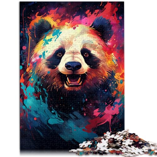 Puzzle 1000 Teile für Erwachsene Farbiger Panda Lernspiel Herausforderungsspielzeug ganze Familie 26x38cm von BBVNFLIR