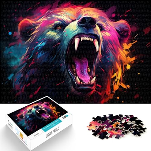 Puzzle 1000 Teile für Erwachsene Farbiges Bärenpuzzle Lernspiele Lernspiel zum Geburtstag Weihnachten für Teenager ab 14 Jahren 26x38cm von BBVNFLIR