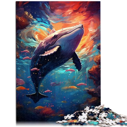 Puzzle 1000 Teile für Erwachsene Farbmalerei Wal Puzzle Lernspiele Lernspiel für Geburtstag Weihnachten 26x38cm von BBVNFLIR