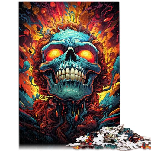 Puzzle 1000 Teile für Erwachsene Farbmalerei mit Totenkopf-Spielzeug ganze Familie für Teenager ab 14 Jahren 50x75cm von BBVNFLIR