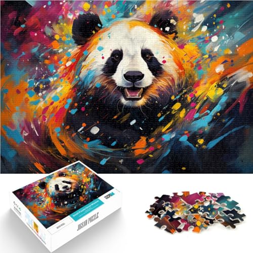 Puzzle 1000 Teile für Erwachsene Farbzeichnung eines Fantasy-Panda-Puzzles Wanddekoration Heimkunstdekor für Teenager ab 14 Jahren 26x38cm von BBVNFLIR
