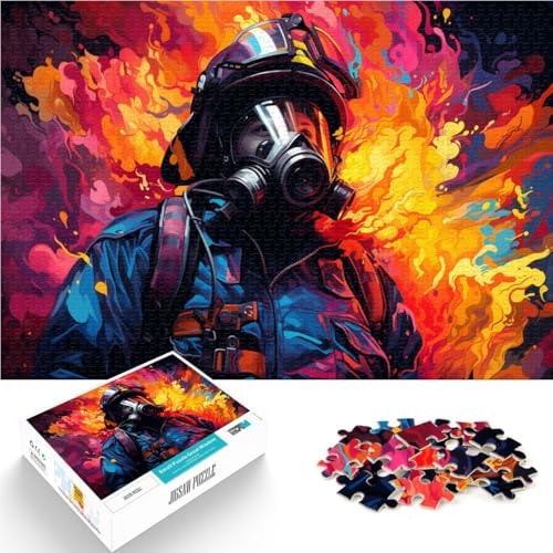 Puzzle 1000 Teile für Erwachsene Feuerwehrmann Lernspiel Herausforderung Spielzeug Lernspiel zum Geburtstag Weihnachten für 14-Jährige 26x38cm von BBVNFLIR