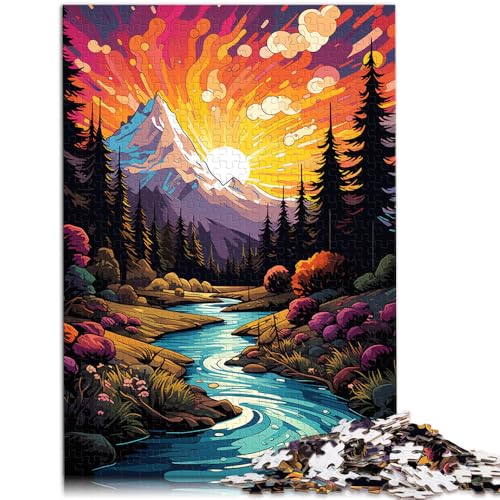 Puzzle 1000 Teile für Erwachsene Flusslandschaft Denkspiel mit passendem Poster und Quizblatt für Teenager ab 14 Jahren 26x38cm von BBVNFLIR
