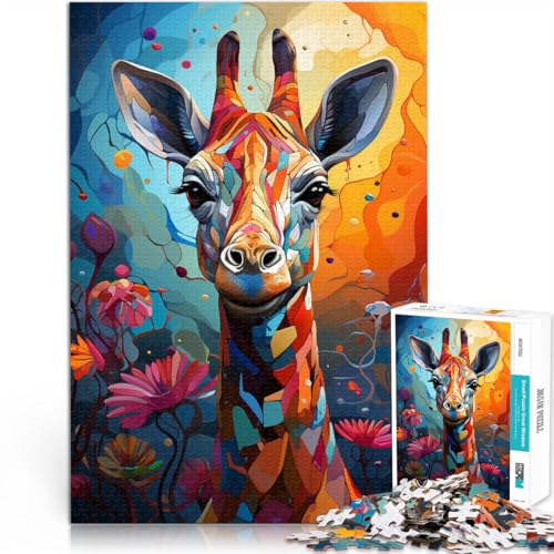 Puzzle 1000 Teile für Erwachsene Giraffen-Kunstpuzzle praktisches Spiel Wanddekoration einzigartige Geburtstags 26x38cm von BBVNFLIR