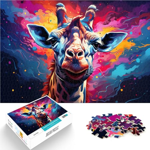 Puzzle 1000 Teile für Erwachsene Giraffenmalerei Puzzle Mitmachspiel Lernspiel für Geburtstag Weihnachten 26x38cm von BBVNFLIR