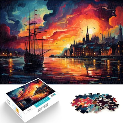 Puzzle 1000 Teile für Erwachsene Hafen von Bergen Spielspielzeug Wanddekoration einzigartige Geburtstags Teenager ab 14 Jahren 26x38cm von BBVNFLIR