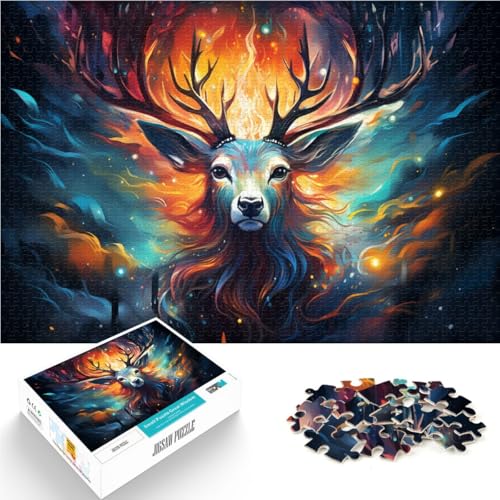 Puzzle 1000 Teile für Erwachsene Hirsch-Puzzle praktisches Spiel ganze Familie für Teenager ab 14 Jahren 26x38cm von BBVNFLIR