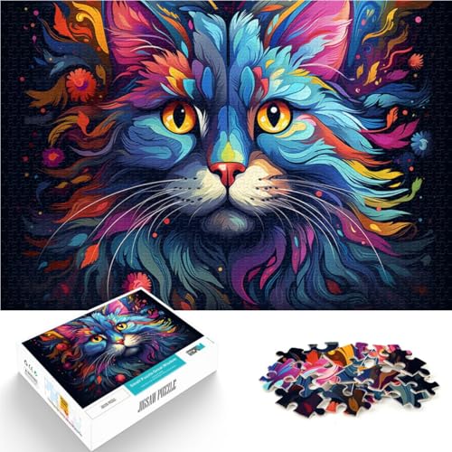 Puzzle 1000 Teile für Erwachsene Katzen-Puzzle Mitmach-Spiel Lernspiel für Geburtstag Weihnachten für Teenager ab 14 Jahren 26x38cm von BBVNFLIR