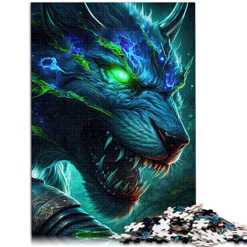 Puzzle 1000 Teile für Erwachsene Kosmischer Kriegerwolf lustige Spiele mit vollständig ineinander greifenden zufällig geformten Teilen 50x75cm von BBVNFLIR