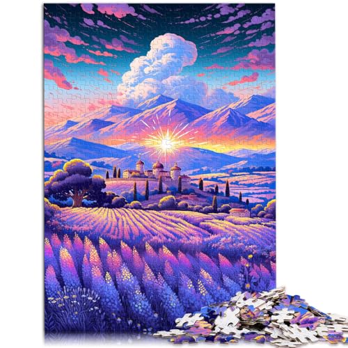 Puzzle 1000 Teile für Erwachsene Lavendelfelder Provence Frankreich Lernspielzeug Geburtstagsgeschenke für Teenager ab 14 Jahren 50x75cm von BBVNFLIR