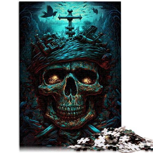 Puzzle 1000 Teile für Erwachsene Piratenschädel als Wanddekoration einzigartiges Geburtstags Teenager ab 14 Jahren 50x75cm von BBVNFLIR