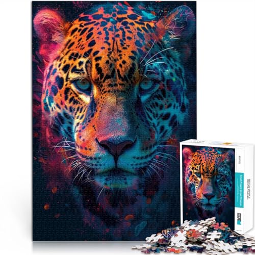 Puzzle 1000 Teile für Erwachsene Psychedelic Jaguar Puzzle Lernspiele ganze Familie 50x75cm von BBVNFLIR