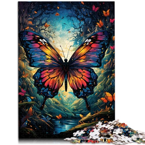 Puzzle 1000 Teile für Erwachsene Psychedelischer Schmetterling Stressabbau-Spielzeug Herausforderung der Gehirnintelligenz süchtig machendes Spielzeug 50x75cm von BBVNFLIR