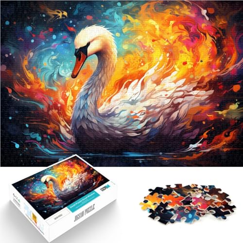 Puzzle 1000 Teile für Erwachsene Schwan Stressabbau-Spielzeug Helfen Sie dem Gehirn süchtig machende Spielzeuge zu trainieren um Geduld zu fördern 26x38cm von BBVNFLIR