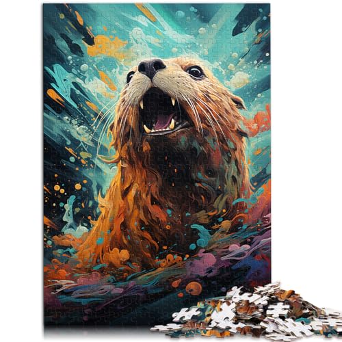 Puzzle 1000 Teile für Erwachsene Seeotter Lernspiel Herausforderungsspielzeug ganze Familie 26x38cm von BBVNFLIR