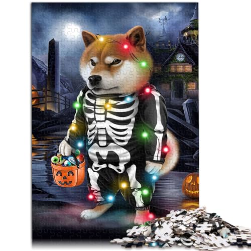 Puzzle 1000 Teile für Erwachsene Shiba-Hundeschädel-Kostüm-Puzzle praktisches Spiel Heimkunst-Dekoration Geeignet für Teenager ab 14 Jahren 26x38cm von BBVNFLIR