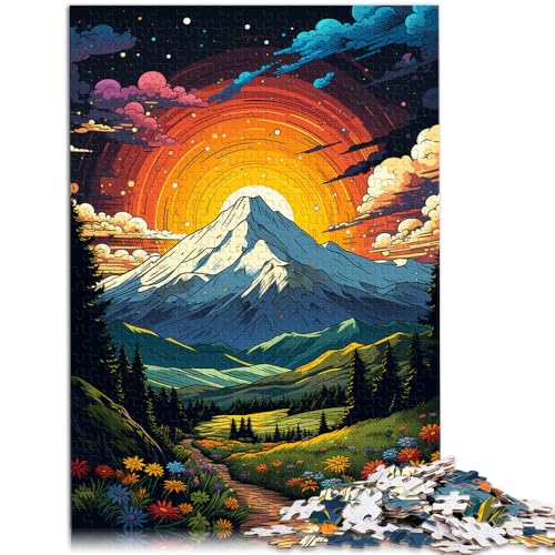 Puzzle 1000 Teile für Erwachsene Sonnenuntergang Berge Lernpuzzle Familienspiel Geburtstagsgeschenke für Teenager ab 14 Jahren 26x38cm von BBVNFLIR