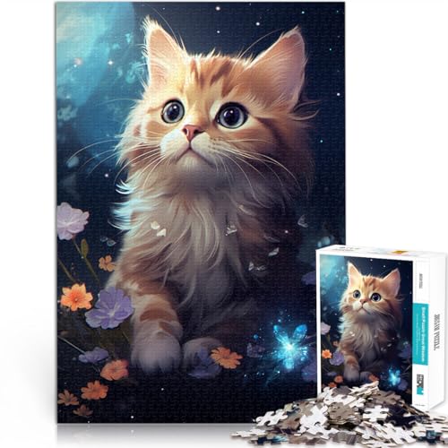 Puzzle 1000 Teile für Erwachsene Süßes Kätzchen-Denkspiel Helfen Sie dem Gehirn süchtig machendes Spielzeug zu trainieren und Geduld zu fördern 26x38cm von BBVNFLIR