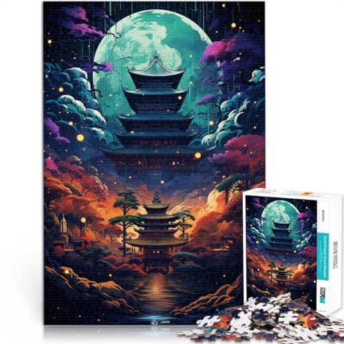 Puzzle 1000 Teile für Erwachsene Tempel Japan Lernspiel Herausforderung Spielzeug Lernspiel für Geburtstag Weihnachten 50x75cm von BBVNFLIR