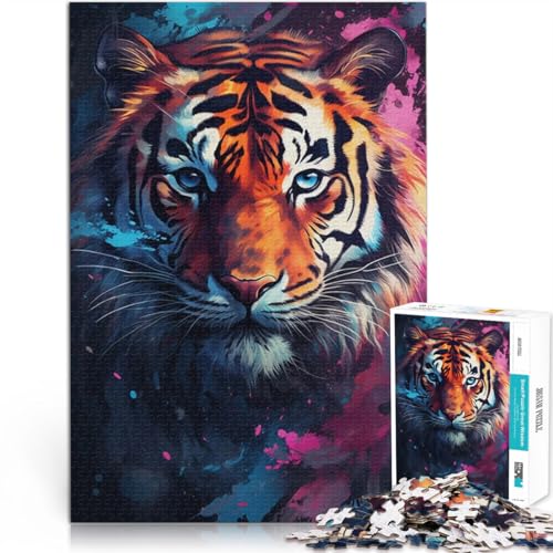 Puzzle 1000 Teile für Erwachsene Tiertiger anspruchsvolles schwieriges Puzzle EIN Kunstwerk für Teenager ab 14 Jahren 26x38cm von BBVNFLIR