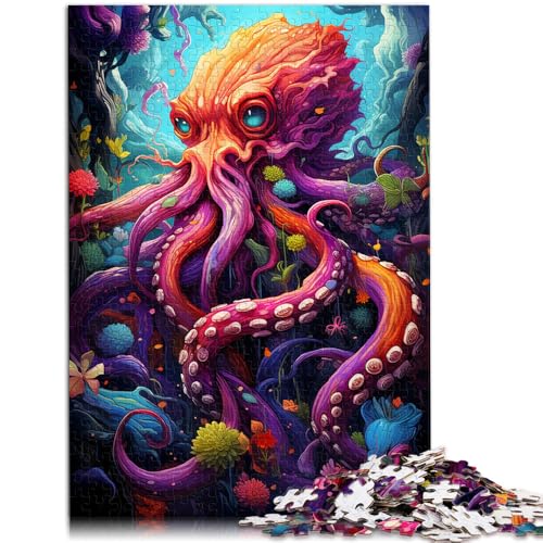 Puzzle 1000 Teile für Erwachsene Totenkopf Oktopus Denkspiel ganze Familie für Teenager ab 14 Jahren 26x38cm von BBVNFLIR
