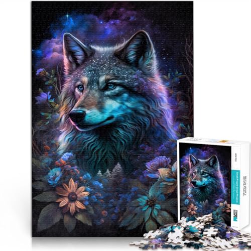 Puzzle 1000 Teile für Erwachsene Weltraumwolf und Blumen Spielspielzeug Lernspiel zum Geburtstag Weihnachten für 14-Jährige 26x38cm Puzzle 1000 Teile für Erwachsene Weltraumwolf und Blumen Spielspielzeug Lernspiel zum Geburtstag Weihnachten für 14-Jährige 26x38cm von BBVNFLIR