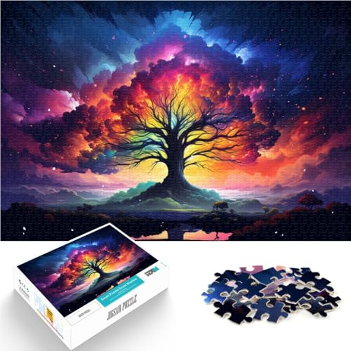 Puzzle 1000 Teile für Erwachsene bunter Sternenhimmel Baum Lustige Spiele die herausfordernd zu vervollständigen sind Aber lustig und humorvoll sind 50x75cm von BBVNFLIR