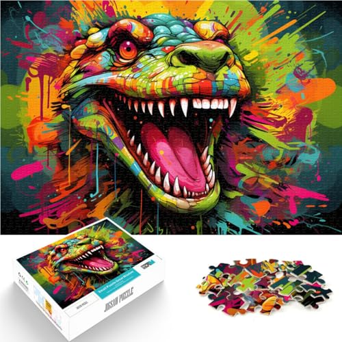 Puzzle 1000 Teile für Erwachsene buntes Krokodil Lernpuzzle Familienspiel Geburtstagsgeschenke für Teenager ab 14 Jahren 50x75cm von BBVNFLIR