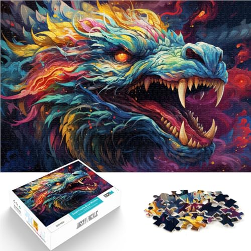 Puzzle 1000 Teile für Erwachsene chinesischer Drache Lernspiel zum Geburtstag Weihnachten für Teenager ab 14 Jahren 26x38cm von BBVNFLIR
