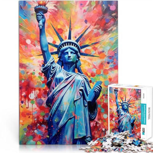 Puzzle 1000 Teile für Erwachsene der Freiheitsstatue Lernspiel Herausforderung Spielzeug Kunstwerk Geschenk für Teenager ab 14 Jahren 50x75cm von BBVNFLIR