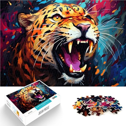 Puzzle 1000 Teile für Erwachsene farbenfrohes legendäres Leoparden-Spielzeug Wanddekoration einzigartige Geburtstags 26x38cm von BBVNFLIR