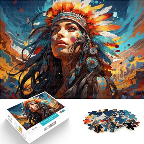 Puzzle 1000 Teile für Erwachsene geheimnisvolle Bunte Indianer Lernspiel Herausforderung Spielzeug Geburtstagsgeschenk für Teenager ab 14 Jahren 26x38cm von BBVNFLIR