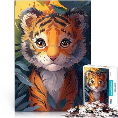 Puzzle 1000 Teile für Erwachsene süßes Tiger-Spielzeug Helfen Sie dem Gehirn süchtig machendes Spielzeug zu trainieren und Geduld zu fördern 26x38cm von BBVNFLIR