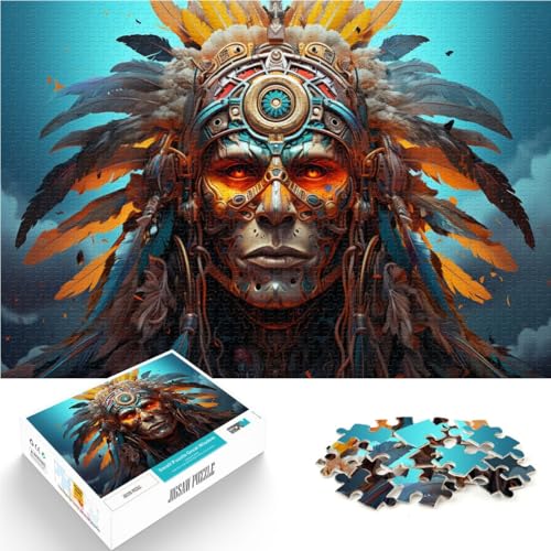 Puzzle Erwachsene mit 1000 Teilen indischer Krieger Spielzeug Denkspiel ganze Familie Geeignet Kinder und Jugendliche ab 14 Jahren 26x38cm von BBVNFLIR