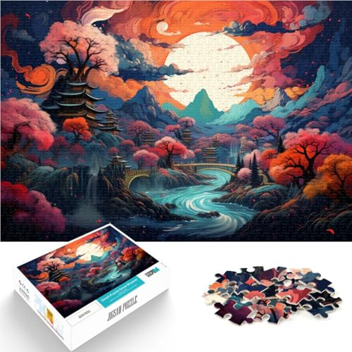 Puzzle für Erwachsene 1000 Teile japanische Landschaft Spielzeug Lernspiele stressabbauendes Kunstwerk Geschenk für Teenager ab 14 Jahren 50x75cm von BBVNFLIR