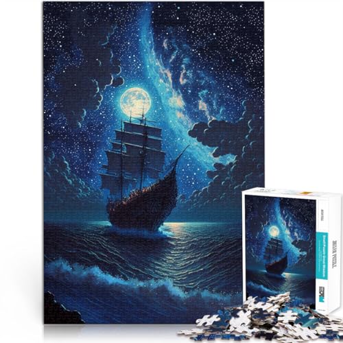 Puzzle für Erwachsene mit 1000 Teilen schönes Piratenschiff Denkspiel Stressabbau schwierige Herausforderung für Kinder ab 14 Jahren 50x75cm von BBVNFLIR