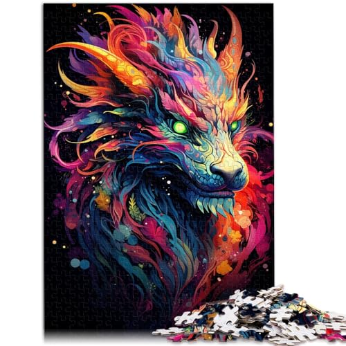 1000-teiliges Puzzle für Erwachsene majestätisches Gemälde Drachen Stressabbau-Spielzeug Lernspiel für Geburtstag Weihnachten 50x75cm von BBVNFLIR