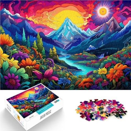 Puzzle für Erwachsene 1000 Teile Blumen und Berge als Puzzle-Geschenk Trainieren Sie Ihr Gehirn und Ihre Hände Geeignet für Jugendliche ab 14 Jahren 50x75cm von BBVNFLIR